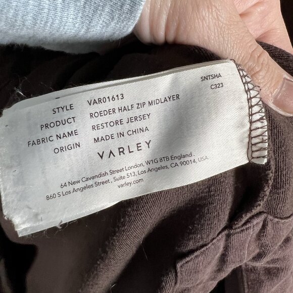 Varley Brown Roeder Half Zip Midlayer Sweat Top Women’s SMALL $138 Ath leisure - Picture 9 of 12